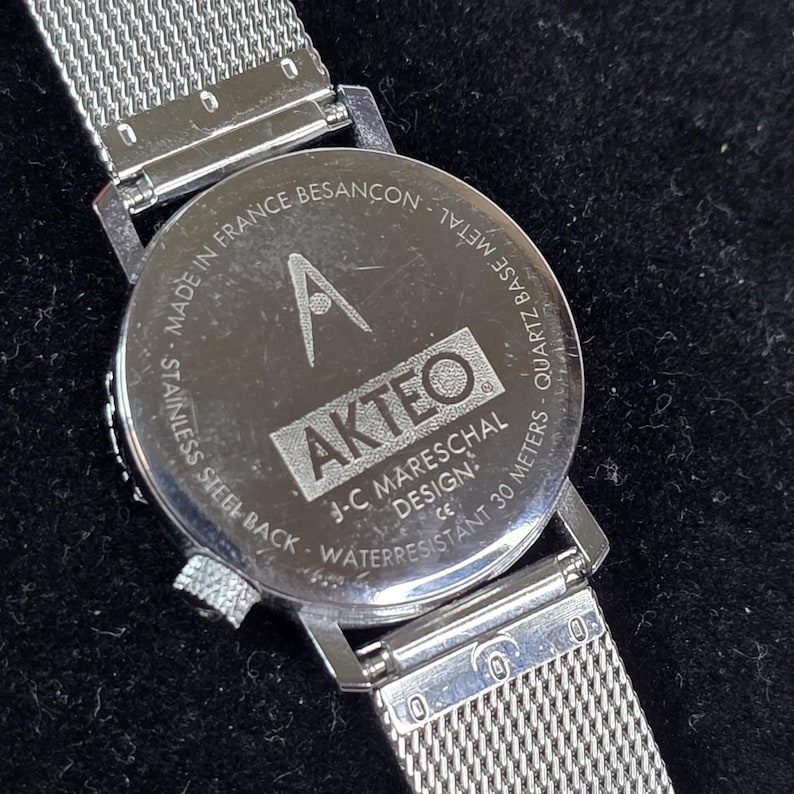 Akteo J.C Mareschal Stainless Steel Watch Dentist France - NEED NEW Battery VTG image 6
