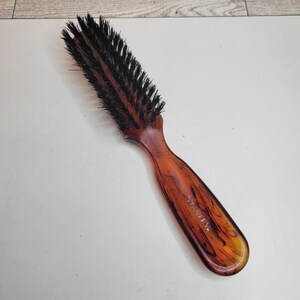 Vintage Stanley Hair Brush Nylon Bristles Brown Amber Tortoise Color 8&quot;