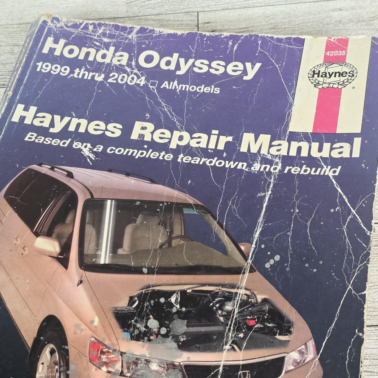 Haynes Repair Manual Book Honda Odyssey 1999-2004 All Models - Etsy