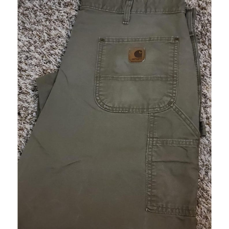 Y2K Carhartt B195 LBR Dungaree Fit Carpenter Double Front Men's Pants VTG 38x34 image 7