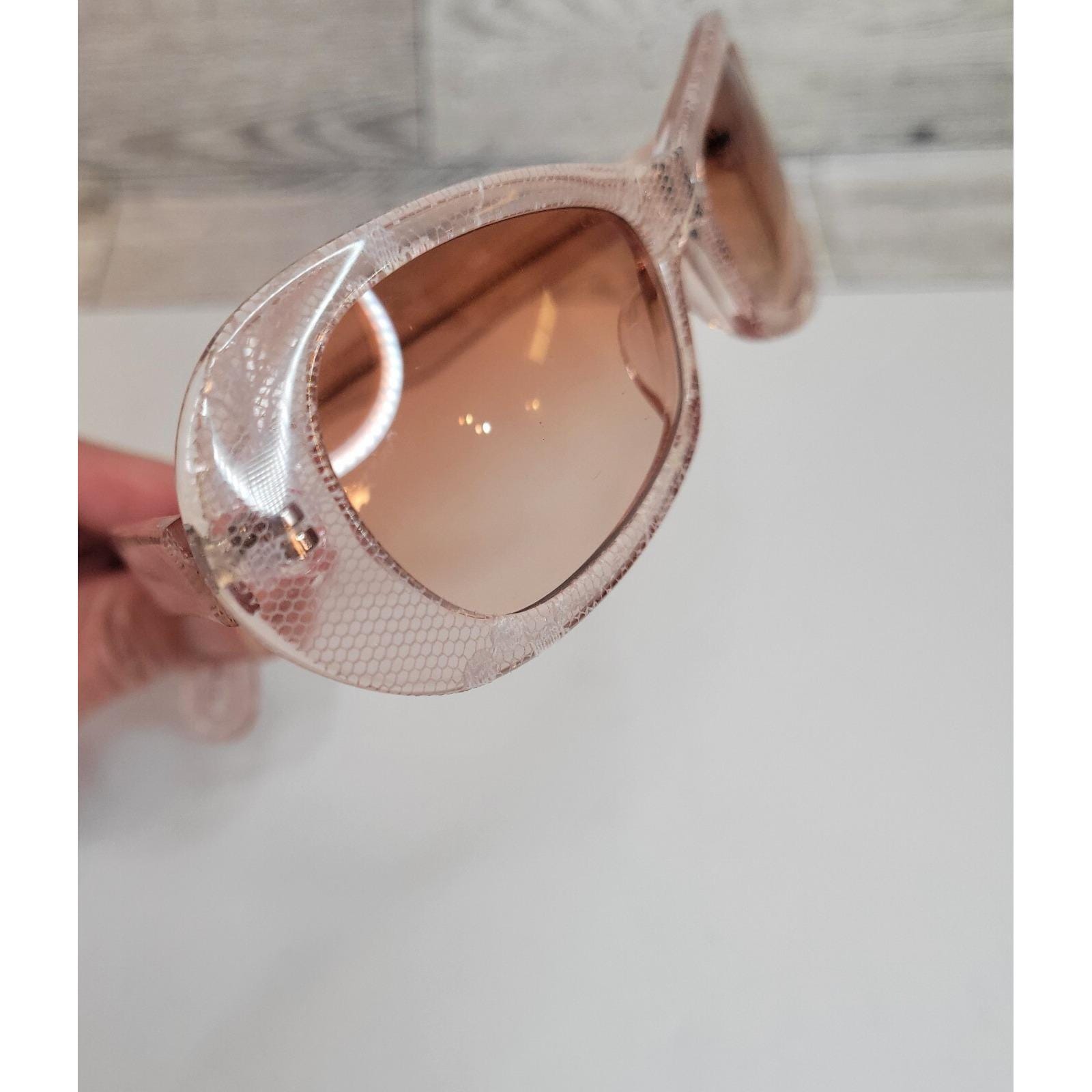 Furla Sunglasses Helen SU4547 Baby Pink Fade Lace Inside VTG Cat Eye Small Furla Sunglasses - Etsy main image 3