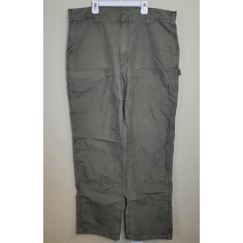 Y2K Carhartt B195 LBR Dungaree Fit Carpenter Double Front Men's Pants VTG 38x34 image 1
