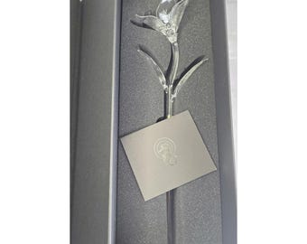 Escultura de flor de lirio de cristal transparente Waterford Fleurology 154655 con caja original