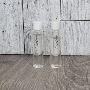 Vintage Cartier Eau De Toilette Miniature 6ml .2fl oz Dab On Parfum Reisegröße - LOT VON 2
