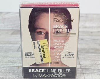 Rellenador de líneas Vintage Max Factor Erace en blanco, 20 ml (0.7 fl. oz). Nuevo, sin usar.