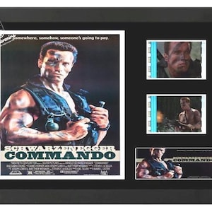 Commando film cell display Amazing Arnold Schwarzenegger collectable. With COA