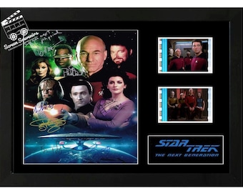 Star Trek The Next Generation film cell display Amazing Cast Signed collectable. With COA