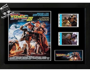 Back to the Future 3 film cell display Amazing Cast Signed collectable. With COA
