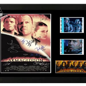 Armageddon Espositore per celle cinematografiche originali firmato dal cast. Incredibile pezzo da collezione. Con certificato di autenticità.