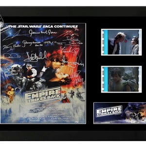 帝国の逆襲 スターウォーズ フィルムセルディスプレイ 素晴らしいサイン入りコレクターアイテム。COA付き