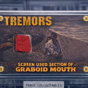 Op het scherm gebruikt Graboid-mondfragment – Tremors Movie Prop Display – Authentieke horror-sci-fi-memorabilia