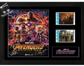 Avengers Infinity War film cell display Amazing Cast Signed collectable. With COA