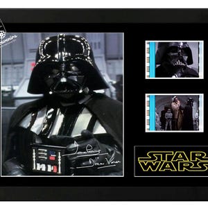 DARTH VADER Star Wars film cell display Amazing Signed collectable. With COA