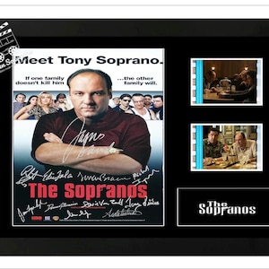 Oryginalny wyświetlacz na komórkę z filmu „Rodzina Soprano” z autografami obsady. Niesamowity przedmiot kolekcjonerski. Z certyfikatem autentyczności.