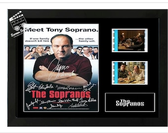 Fotograma original de la película Los Soprano, firmado por el reparto. Pieza de colección increíble. Con certificado de autenticidad.