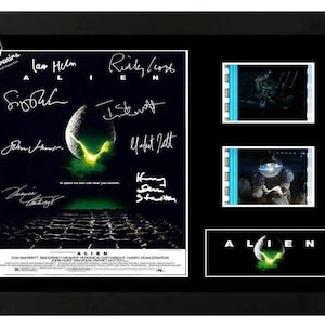 Alien film cell display Amazing Cast Signed collectable. With COA Xenomorphs
