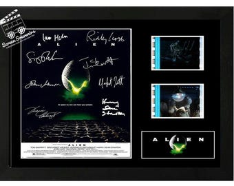 Alien film cell display Amazing Cast Signed collectable. With COA Xenomorphs