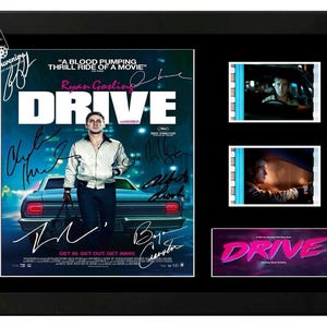 Drive film cell display Amazing Cast Signed collectable. With COA Ryan Gosling