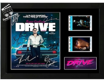 Drive film cell display Amazing Cast Signed collectable. With COA Ryan Gosling