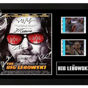 The Big Lebowski Film Cell Display Amazing Cast, gesigneerd verzamelobject. Met COA