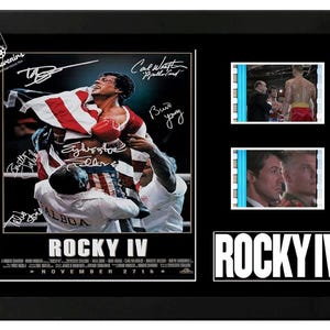 Rocky IV Boxing Film Cell Display Amazing Cast Signed Collectable. With COA