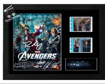 The Avengers film cell display Amazing Cast Signed collectable. With COA