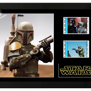 Boba Fett Star Wars film cell display Amazing  collectable. With COA
