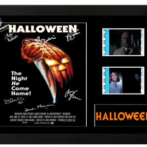ハロウィーンオリジナルフィルムセルディスプレイキャストサイン入り素晴らしいコレクターアイテム。COA付き