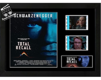 Total Recall film cell display Amazing Arnold Schwarzenegger collectable. With COA