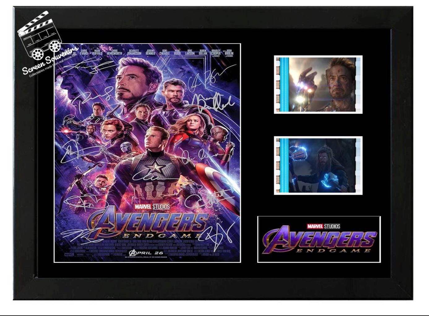 Avengers Endgame film cell display Amazing Cast Signed collectable. With COA