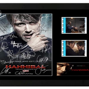 Exhibición de la película original de Hannibal, firmada por el elenco. Increíble pieza de colección. Con certificado de autenticidad.