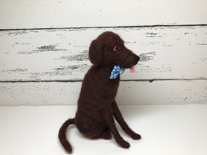 Needle felted labrador retriever wool felt chocolate lab Etsy