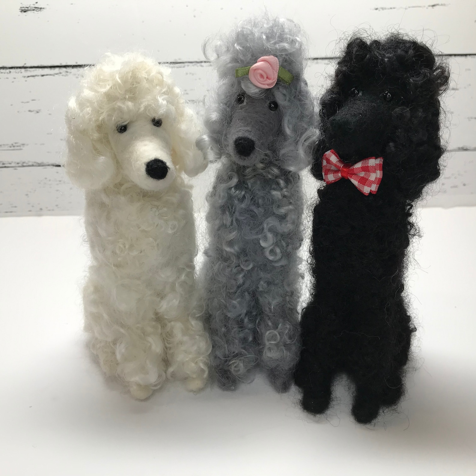 Needle Felted Poodle Wool Felt White Standard Poodle Etsy