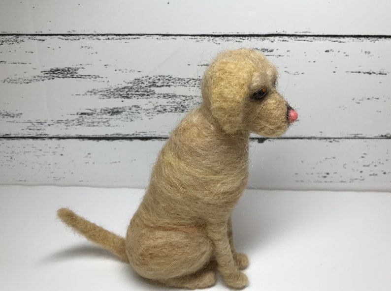 Needle felted labrador retriever wool felt yellow lab Etsy