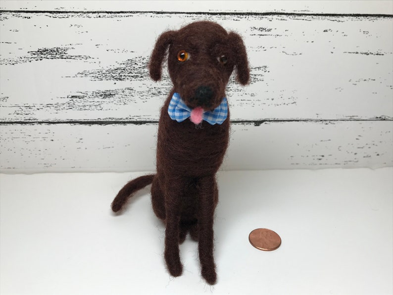 Needle felted labrador retriever wool felt chocolate lab Etsy