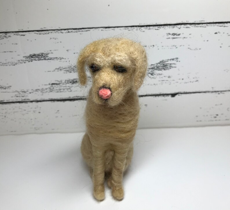 Needle felted labrador retriever wool felt yellow lab Etsy