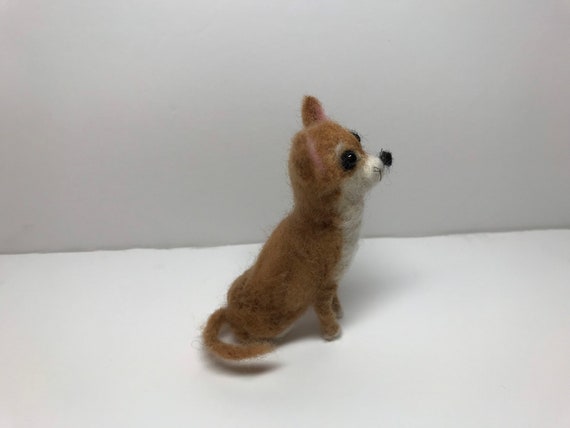Needle Felted Chihuahua Short Haired Tan Chihuahua Tiny Dog Etsy