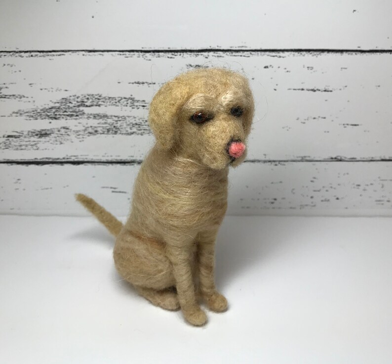 Needle felted labrador retriever wool felt yellow lab Etsy