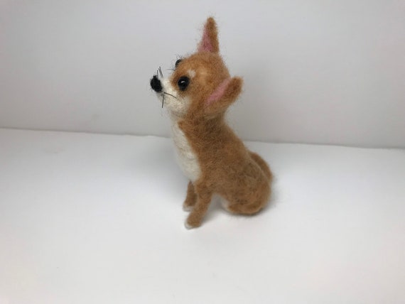 Needle Felted Chihuahua Short Haired Tan Chihuahua Tiny Dog Etsy