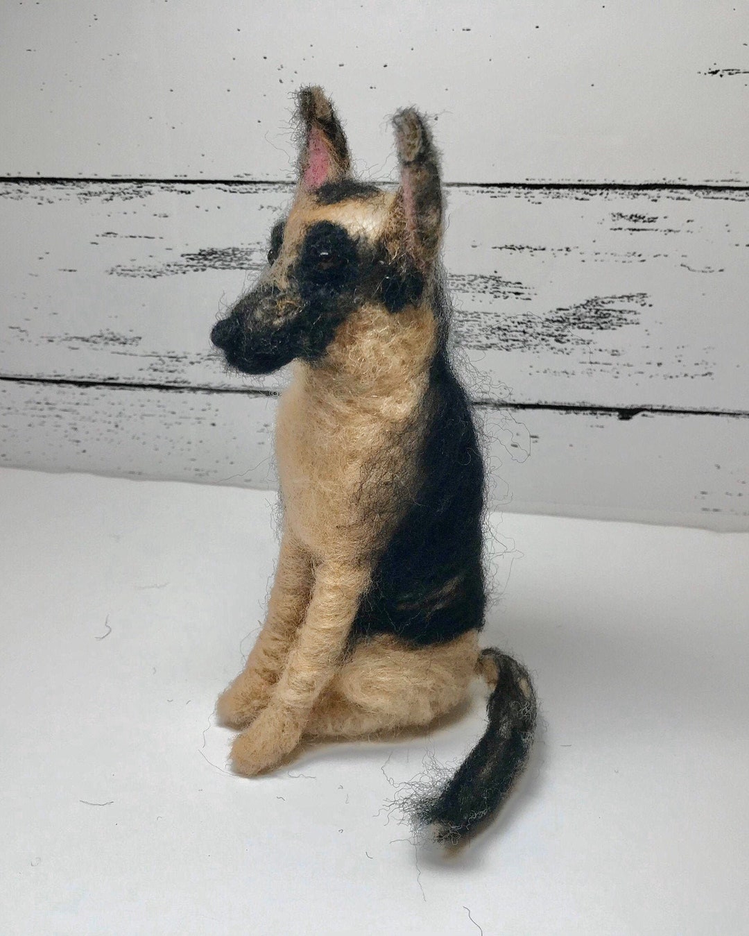 Needle Felted German Shepherd, Tan and Black Dog, Custom Miniature Dog