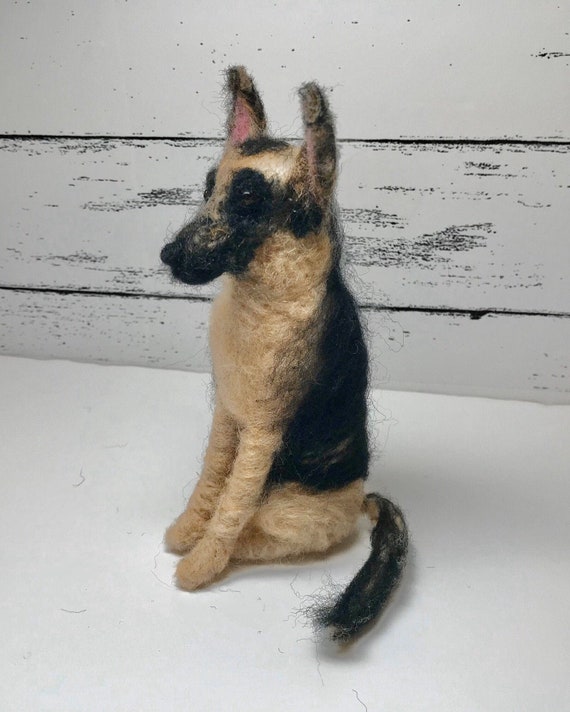 Needle Felted German Shepherd Tan and Black Dog Custom Etsy