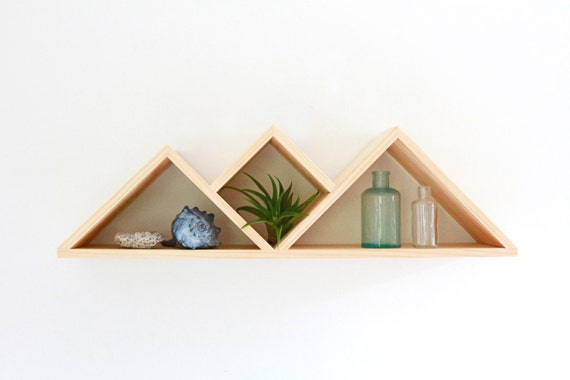 Summit Wall Shelf Modern Shelving Unit Handmade Wood Image 0