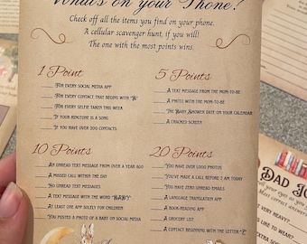 Storybook Baby Shower Game: What's on Your Phone? (PDF)