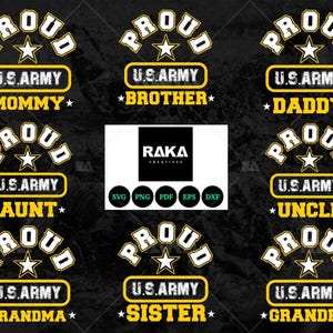 US Army Mom Dad Bruder Schwester Tante Onkel SVG - Vaterländischer Militärsoldat Cut-Datei für Cricut Design