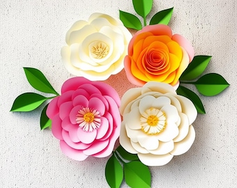 Giant Paper Rose Template: DIY Flower SVG & Printable PDF