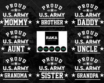 Proud US Army Family SVG Bundle: Patriotic Military Cut Files (Digital Download)