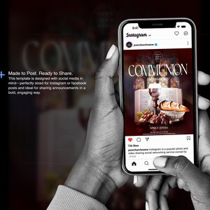 Communion Sunday Flyer Template: Editable Canva Church Design - Etsy