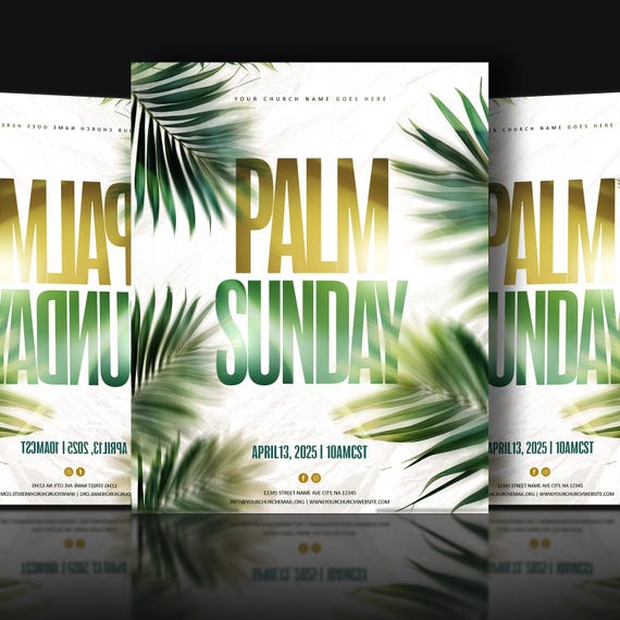Palm Sunday Church Flyer Template: Editable Easter Service Design
