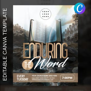 Church Flyer for Bible Study | Canva Template | Christian Flyer | Midweek Service | Ministry Design