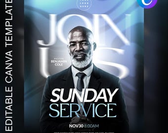Modern Church Flyer | Sunday Service Canva Template